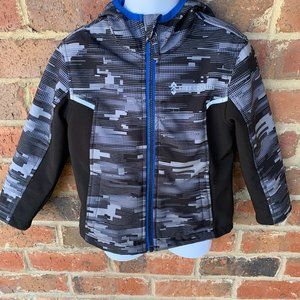 Boys Gray and Black Free Country Blue Fleece Lined Hooded Jacket Size Small (4)